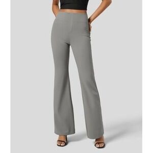 Halara High Waisted Flare Dress Pants Charcoal Gray Pet Hair Resistant Bootcut